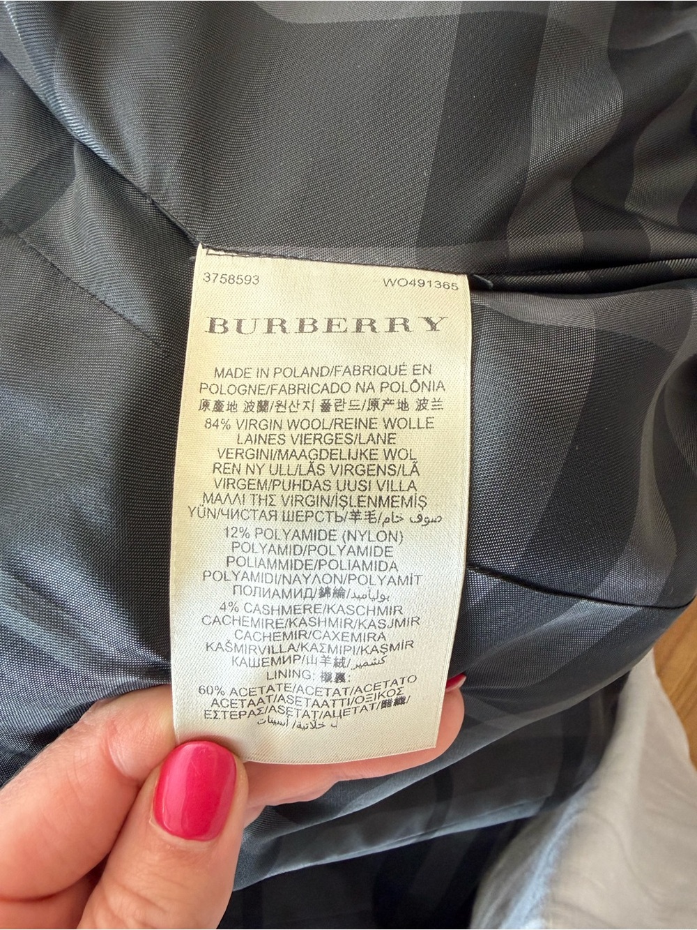 NWOT Burberry Wool Coat - Picture 9 of 10